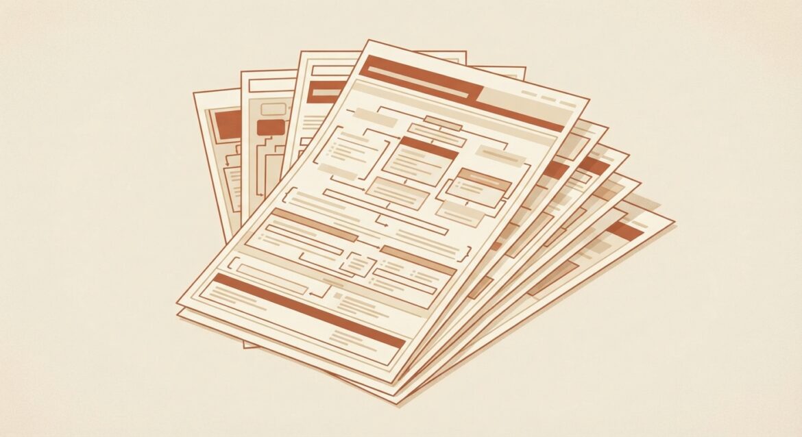 a stack of insurance policy pages fanned out on a desk